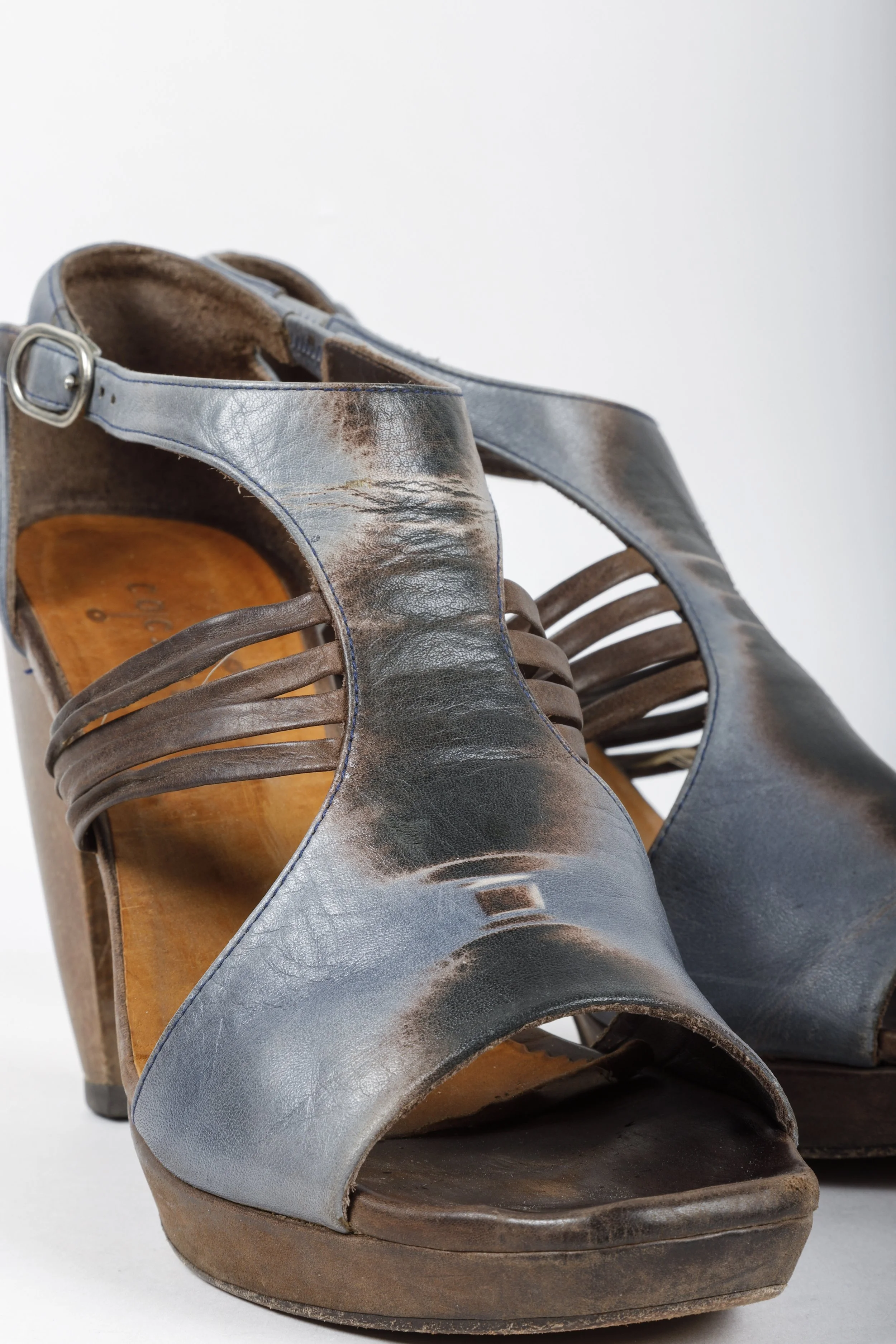 Wood and 2025 leather heels